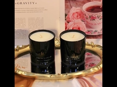 صندوق هدايا بغطاء خشبي من الشمع المحفوظ على شكل زهرة معطرة لعيد الميلاد باللون الأسود والأخضر