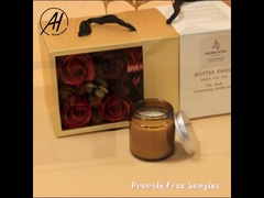 مجموعة شموع على شكل زجاجة من شمع الأوكالبتوس الطبيعي باللون البني مع غطاء من الفلين