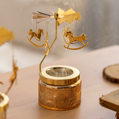 Ins Decor Relief Starry Sky Round Carousel Soy Wax شموع معطرة بالزيت العطري