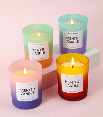 AROMA HOME China USA CA Warehouse 5oz جرة زجاجية متدرجة متجمدة شمعة معطرة مع صندوق هدايا
