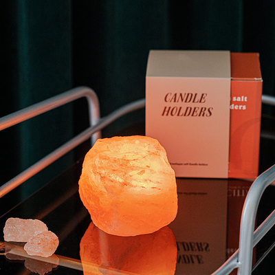 مجموعة مصابيح حجر الكريستال والزخارف الصخرية 4 حامل شموع Tealight