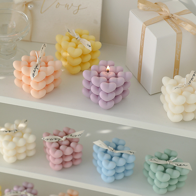 DIY New Year Love Rubik'S Cube Candle المعطرة هندسية الروائح هدية