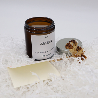 ODM Amber Glass Canning Mason Jar Candle للتركيز على الروائح