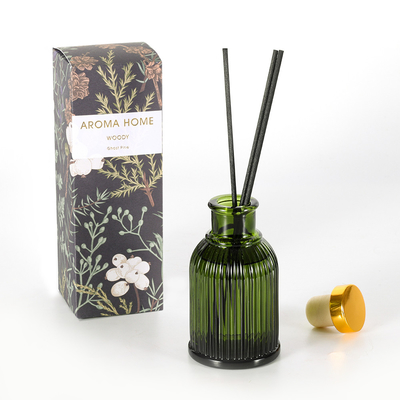 زجاجة عطر الحديقة الزجاجية ريد ناشر العلامة الخاصة 100 مل مع غطاء معدني ذهبي