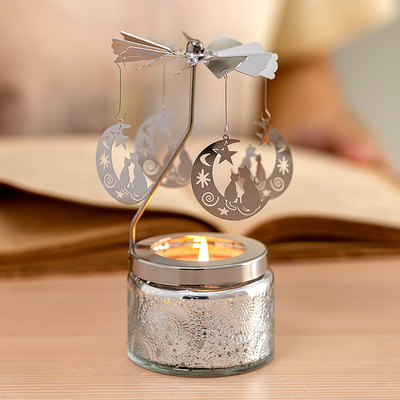 Ins Decor Relief Starry Sky Round Carousel Soy Wax شموع معطرة بالزيت العطري