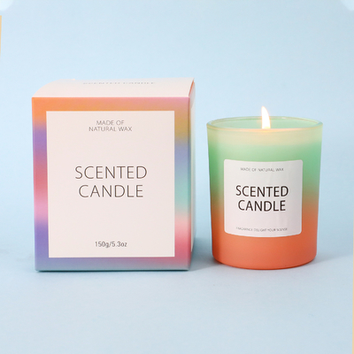 AROMA HOME China USA CA Warehouse 5oz جرة زجاجية متدرجة متجمدة شمعة معطرة مع صندوق هدايا
