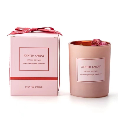 AROMA HOME تسمية خاصة وردية رومانسية علاج عطري فاخر زهور مجففة معطرة شموع شمع الصويا لمشهد الأحداث