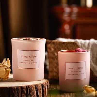 AROMA HOME تسمية خاصة وردية رومانسية علاج عطري فاخر زهور مجففة معطرة شموع شمع الصويا لمشهد الأحداث