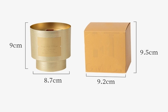 AROMA HOME علامة خاصة فريدة من نوعها على شكل فتيل خشبي فاخر من شمع الصويا المطلي بالذهب شمعة برطمانات معدنية هدية عيد الحب