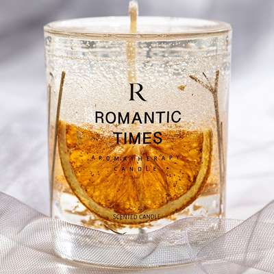AROMA ديكور المنزل زهرة برائحة هلام العطر شمعة فاخرة العلامة الخاصة هلام الصويا الشمع شمعة معطرة في جرة زجاجية