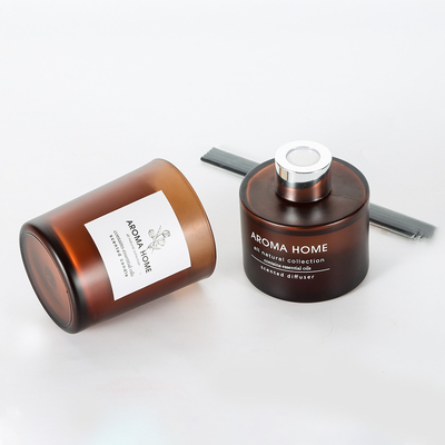 مرطبان زجاجي معطر بالزيت بسعر خاص من AROMA HOME مجموعة هدايا شموع معطرة من القصب البني الفاخر