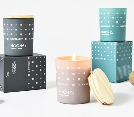 AROMA HOME Natural Christmas تستخدم على نطاق واسع متدرج على الطراز الاسكندنافي من شمع الصويا الزجاجي برطمان شمعة معطرة مع صندوق قابل للطي