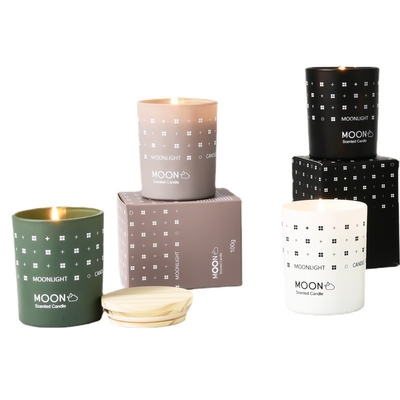 AROMA HOME Natural Christmas تستخدم على نطاق واسع متدرج على الطراز الاسكندنافي من شمع الصويا الزجاجي برطمان شمعة معطرة مع صندوق قابل للطي