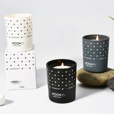 AROMA HOME Natural Christmas تستخدم على نطاق واسع متدرج على الطراز الاسكندنافي من شمع الصويا الزجاجي برطمان شمعة معطرة مع صندوق قابل للطي