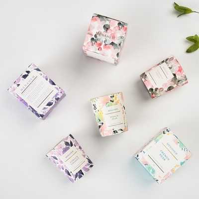 AROMA HOME الجملة الفاخرة المنزلية هدية مجموعة مخصص الإبداعية زهرة العطر الزجاج جرة الصويا الشمع شمعة معطرة