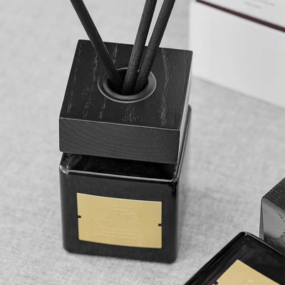 قم بتخصيص الهواء المعطر لديكور المنزل بعصا الزيت العطرية ، ناشر القصب الزجاجي الأسود
