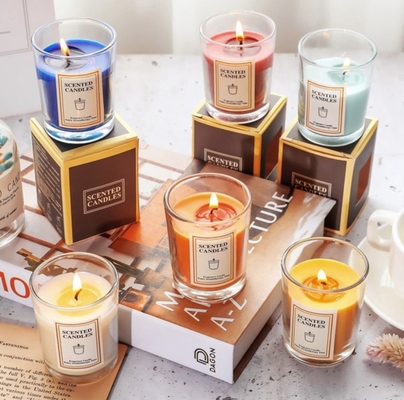 AROMA HOME علامة خاصة فاخرة مخصصة للعلاج بالروائح الاسكندنافية العطر المعطرة شمع الصويا شموع برطمانات شفافة مع صندوق هدايا