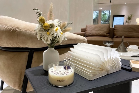 AROMA HOME Custom Logo Soy Wax Crystal Stone Candles كبيرة معطرة 10 أونصة