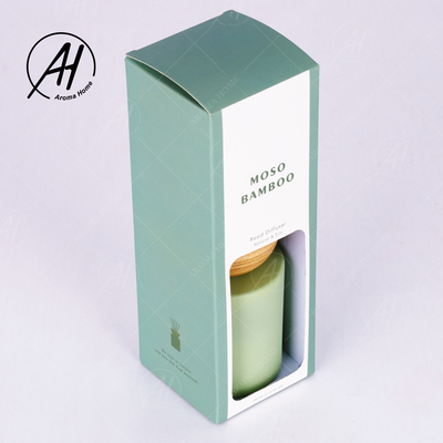 Woody Taste Reed Diffuser هدية فردية صندوق نافذة PVC التعبئة يتقلص فيلم 150 مللي