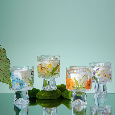 Velas Healing Immortal Flower Glass Crystal Cup Aromatherapy شمعة مع حقيبة