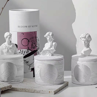 2023 ECO David Plaster Gypsum Sculpture Fragrance Gardenia Candle