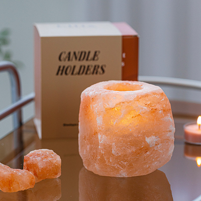 مجموعة مصابيح حجر الكريستال والزخارف الصخرية 4 حامل شموع Tealight