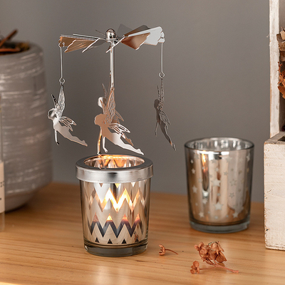 جرة زجاجية معطرة شموع الصويا الروائح تسمية خاصة الهندسة Merry Go Round