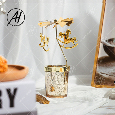 جرة الزجاج السائبة رائحة شمعة الدورية مصباح الحصان الخبب Aroma Home Candle