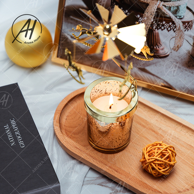 جرة الزجاج السائبة رائحة شمعة الدورية مصباح الحصان الخبب Aroma Home Candle