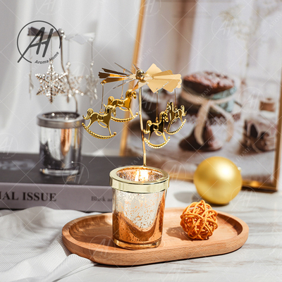 جرة الزجاج السائبة رائحة شمعة الدورية مصباح الحصان الخبب Aroma Home Candle