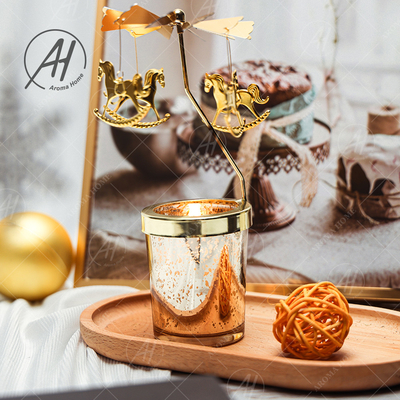 جرة الزجاج السائبة رائحة شمعة الدورية مصباح الحصان الخبب Aroma Home Candle