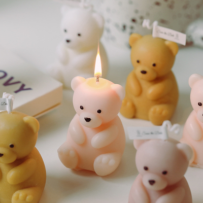 AROMA HOME DIY بها بنفسك لطيف دمية دب على شكل شمعة معطرة حسب الطلب