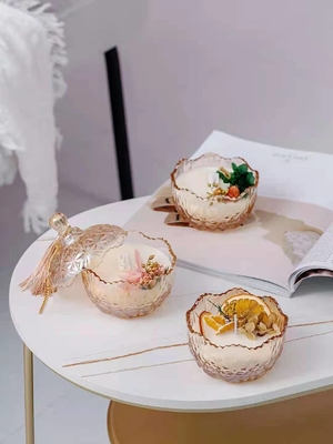 أروما هوم لاكشري شمع الصويا شمع معطر مخصص بغطاء زجاجي