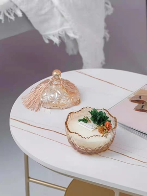 أروما هوم لاكشري شمع الصويا شمع معطر مخصص بغطاء زجاجي