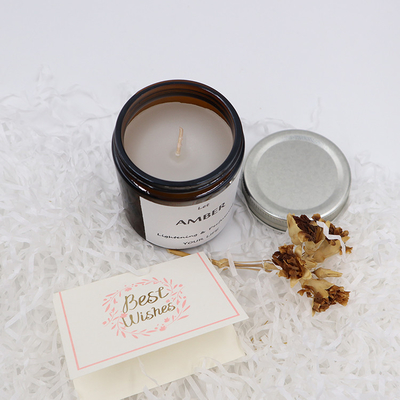 ODM Amber Glass Canning Mason Jar Candle للتركيز على الروائح
