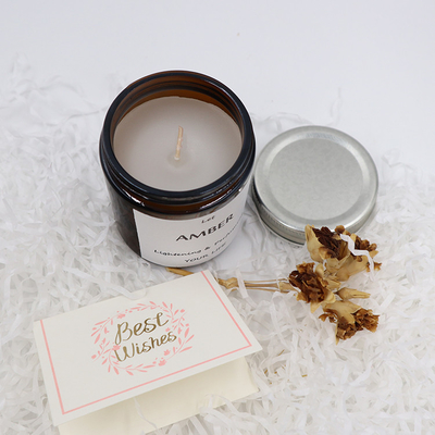 ODM Amber Glass Canning Mason Jar Candle للتركيز على الروائح