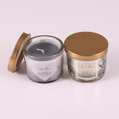 جرة شموع زجاجية كوكتيل معطرة مخصصة مطبوعة MSDS Mini 1.6oz بغطاء معدني