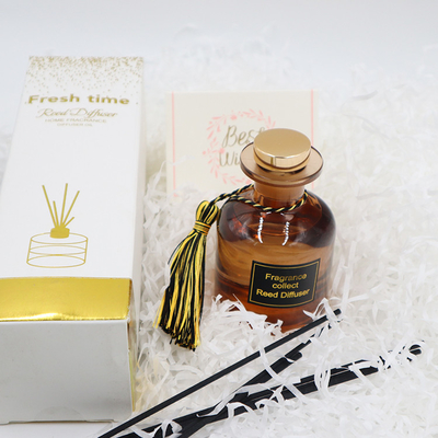 Aroma Reed Diffuser 126ml مجموعة هدايا فاخرة في زجاجة بنية لعطر المنزل