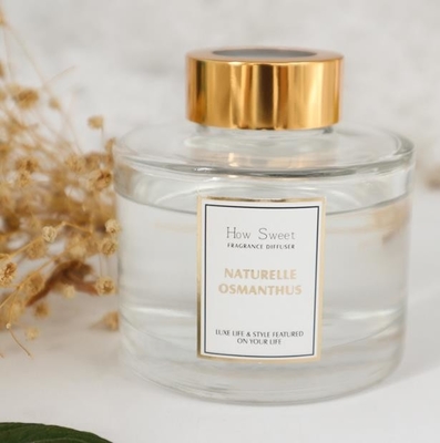 مجموعة هدايا Aroma Reed Diffuser 126 مل زجاجة مستديرة فاخرة بغطاء ذهبي