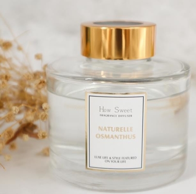 مجموعة هدايا Aroma Reed Diffuser 126 مل زجاجة مستديرة فاخرة بغطاء ذهبي