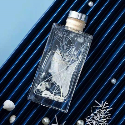 Aroma Reed Diffuser 150ml Square Perfume مجموعة هدايا فاخرة مع زهرة مجففة