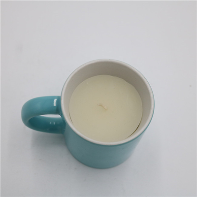 Aroma Home Shiny Blue Round Tea Cup شمعة سيراميك معطر بحجم 5.5 أونصة