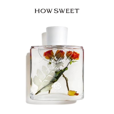 عطر روم أروما ريد ديفيوزر 100 مل مع ديكور زهور مجففة